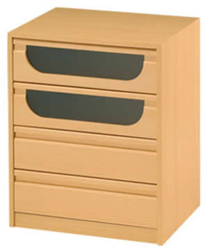 Cajoneras de madera con frente canoe