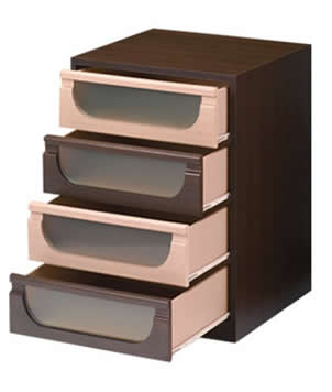 Cajoneras de madera con frente Canoe