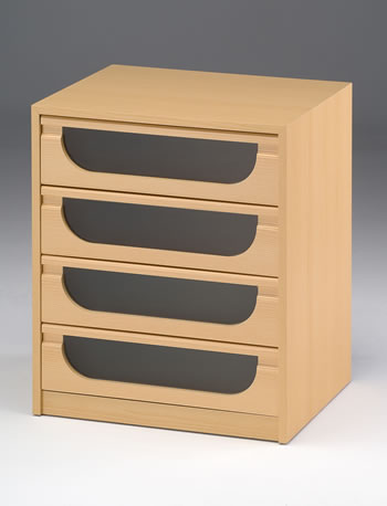 Cajoneras con frente de metacrilato